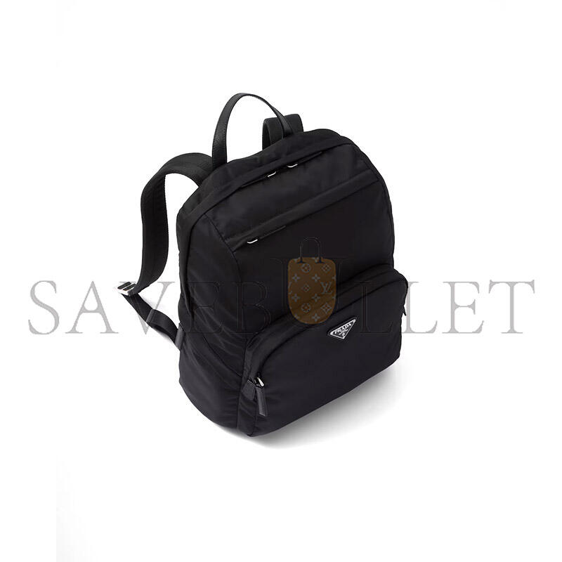 Pra*a re-nylon and saffiano leather backpack 2vz104 (39*30*17cm)